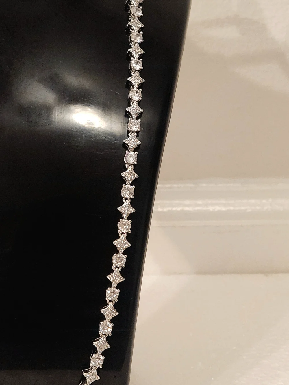 Silver Quadrangular Star Tennis chain/necklace